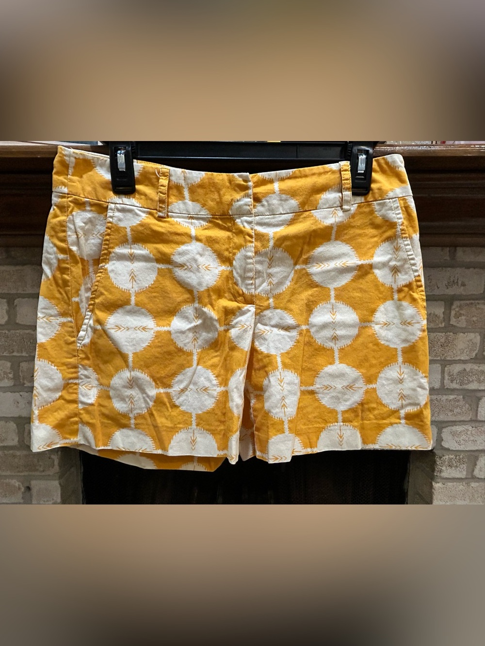 Cousin Earl Women’s Yellow Printed Cotton Bermuda Shorts EUC